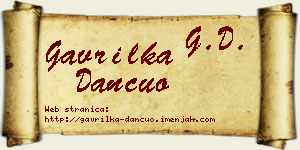 Gavrilka Dančuo vizit kartica